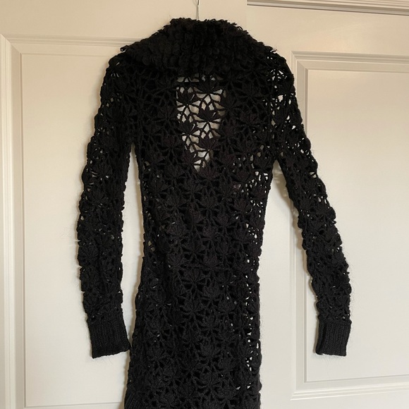 KENZIE open knit long black cardigan - Picture 9 of 9